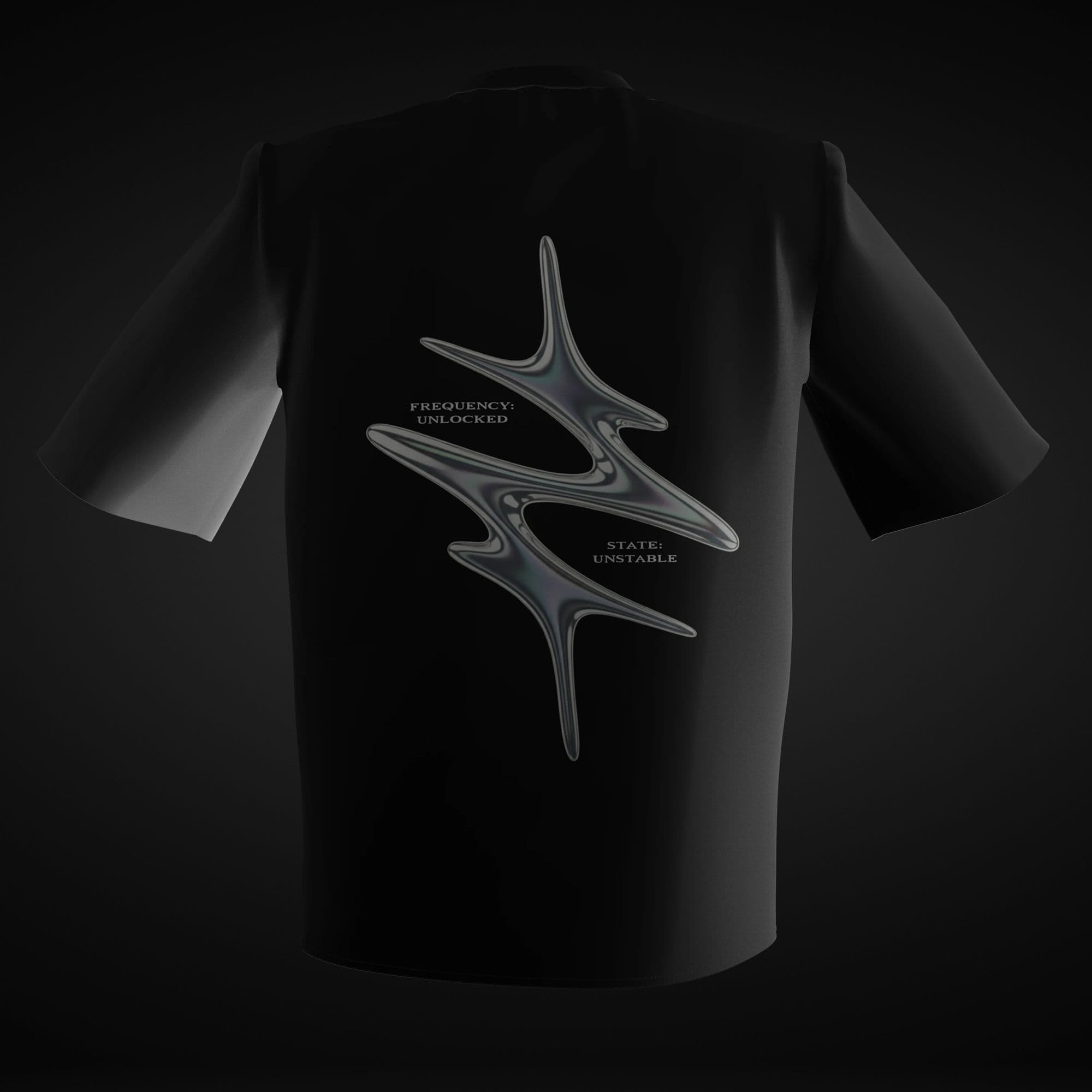 BLACK STATIC OVERSIZED TEE - back